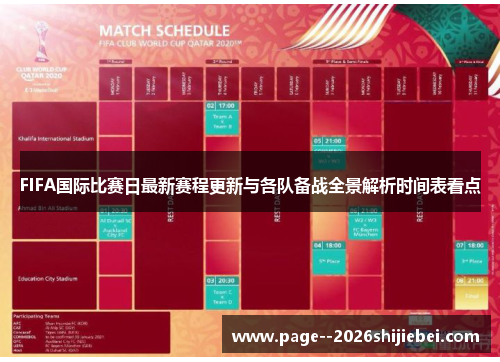 FIFA国际比赛日最新赛程更新与各队备战全景解析时间表看点